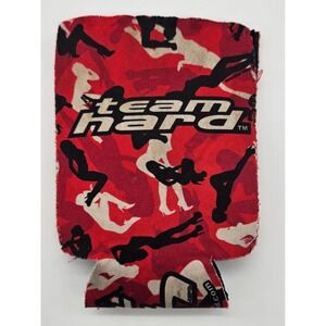 Team Hard Camo Kicker Can Cooler Sleeve Red Black White - UNIQUE‎ CAMO PATTERN!
